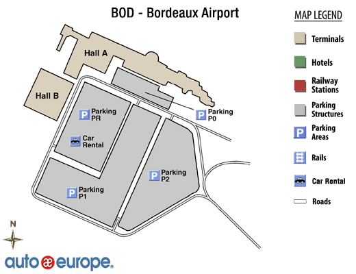 Bordeaux-Merignac Aéroport Map