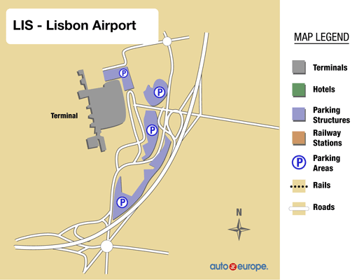 Carte de l'Aéroport Portela de Lisbonne