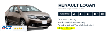 Ace Rent a Car Rate Details
